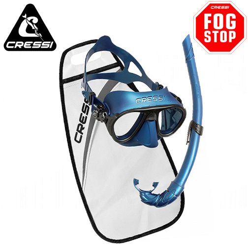 Cressi Calibro and Corsica Mask Snorkel (Blue)